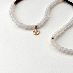 BS103 [three rings] white agate | garnet | gold-plated three-ring thin bracelet can be used as a necklace