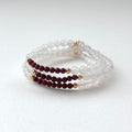 BS103 [three rings] white agate | garnet | gold-plated three-ring thin bracelet can be used as a necklace