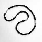 BS105【三環】黑瑪瑙|鍍銀三圈細手鏈手串 可當頸鏈項鏈