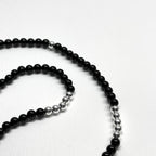 BS105【三環】黑瑪瑙|鍍銀三圈細手鏈手串 可當頸鏈項鏈