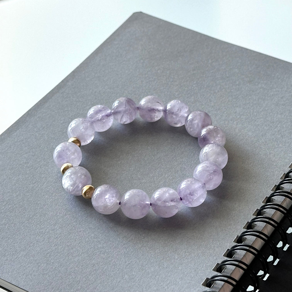 BS109 [Mixed Beads] Lavender Amethyst | 18k Gold Plated Bracelet