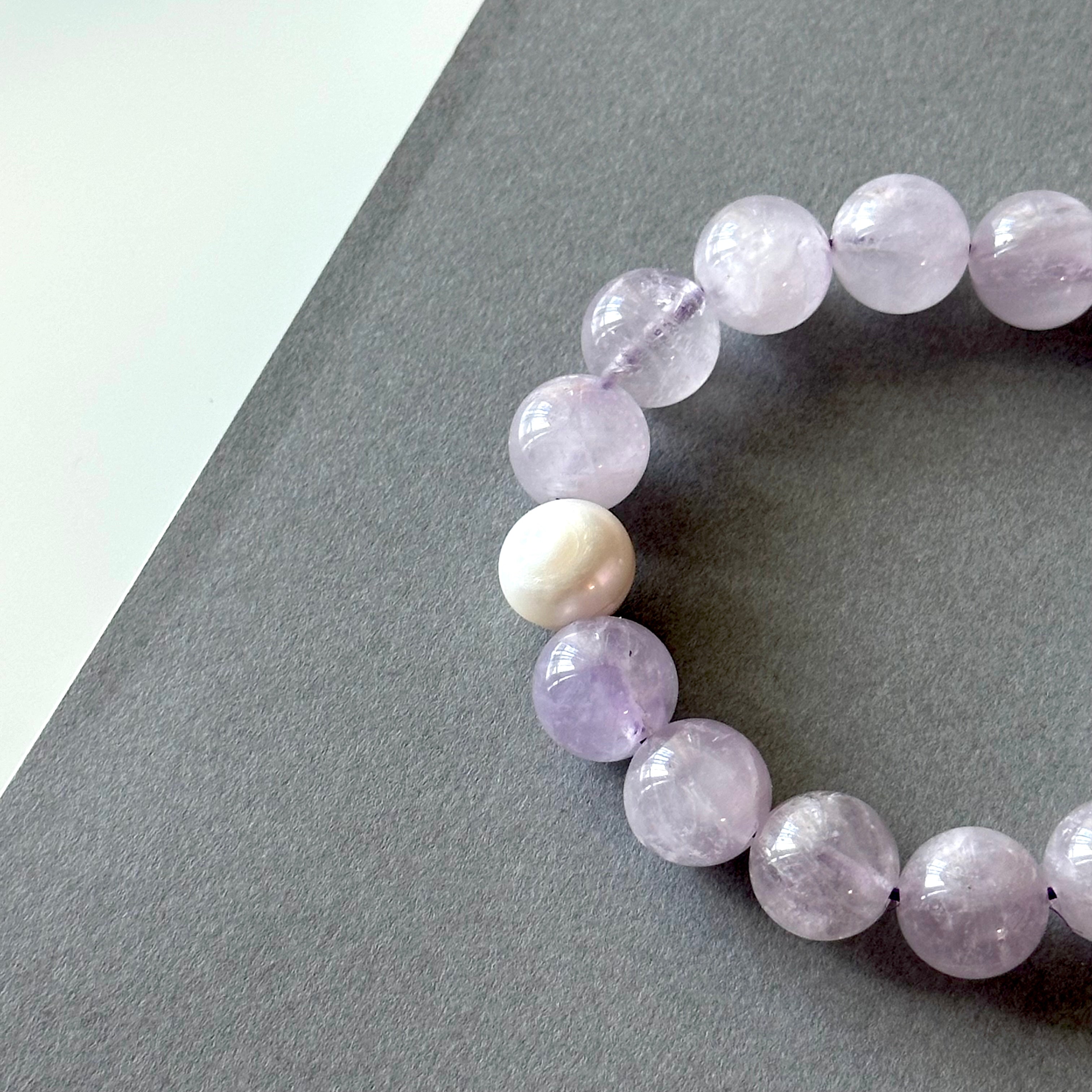BS108 Lavender Amethyst | Freshwater Pearl Bracelet