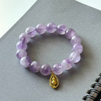 BS110 [Wisteria Flower Sea] Lavender Amethyst | 14k Gold Plated Gourd Bracelet/Bead