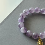 BS110 [Wisteria Flower Sea] Lavender Amethyst | 14k Gold Plated Gourd Bracelet/Bead