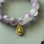 BS110 [Wisteria Flower Sea] Lavender Amethyst | 14k Gold Plated Gourd Bracelet/Bead