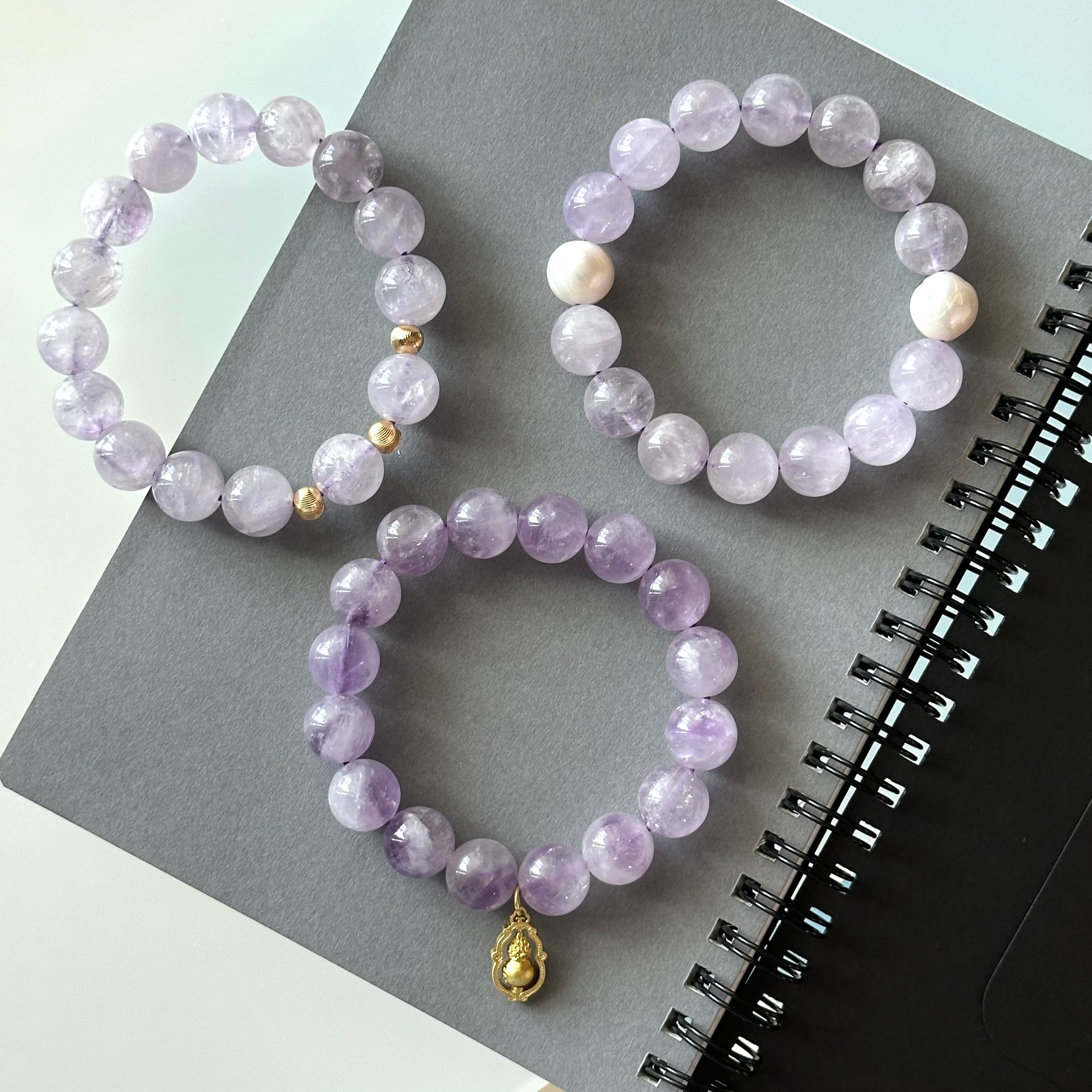 BS108 Lavender Amethyst | Freshwater Pearl Bracelet