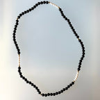 BS106【三環】黑瑪瑙|淡水珍珠|鍍金三圈細手鏈手串 可當頸鏈項鏈