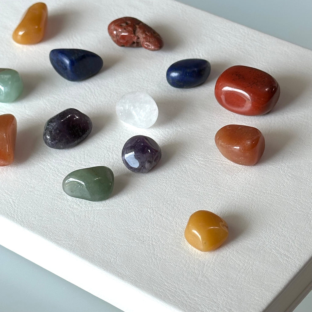 TS5【水晶滾石】七脈輪滾石