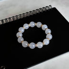 BS117 [Bai Han] White Agate • 18k gold-plated bracelet