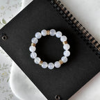 BS121 [Bai Han] White Agate • Classical 18k gold-plated bracelet