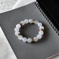 BS121 White Agate Classic 18K Gold Plated Bracelet