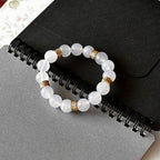 BS121 [Bai Han] White Agate • Classical 18k gold-plated bracelet