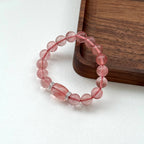 BS122 [Red Cherry Glass] Watermelon Glass Silver-plated Bracelet
