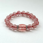 BS122 [Red Cherry Glass] Watermelon Glass Silver-plated Bracelet