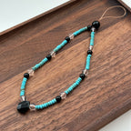 S4 [Gemstone Phone/Camera Hanging Chain/Lasso] Turquoise | White Crystal | Pear-Cut Black Agate Hanging Chain/Lasso