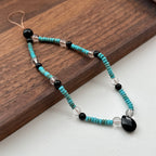 S4 [Gemstone Phone/Camera Hanging Chain/Lasso] Turquoise | White Crystal | Pear-Cut Black Agate Hanging Chain/Lasso