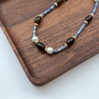 S6 [Gemstone Phone/Camera Nail Chain/Lasso] Blue Dot Stone | Imitation Pearl | Smoky Quartz | Gold Plated Nail Cord/Loop