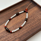 S3 【Gemstone Phone/Camera Nail Chain/Lasso】Red Agate | Black Agate | Imitation Pearl | Marquise-Shaped Smoky Quartz Nail Chain