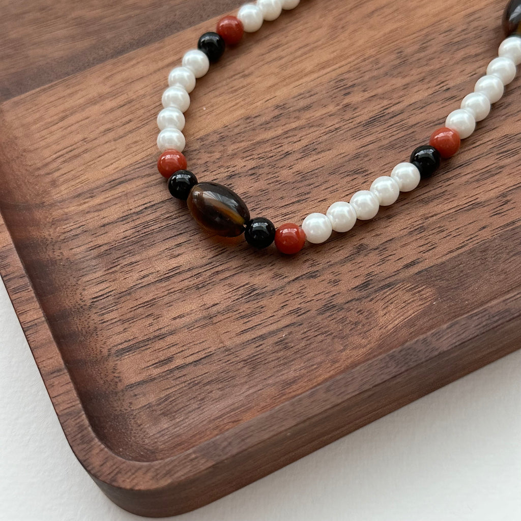 S3 【Gemstone Phone/Camera Nail Chain/Lasso】Red Agate | Black Agate | Imitation Pearl | Marquise-Shaped Smoky Quartz Nail Chain