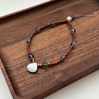 S9【寶石手機相機掛鏈掛繩】金砂石｜藍琉璃｜仿珍珠｜水滴貝殼｜簡約鍍金掛繩吊繩