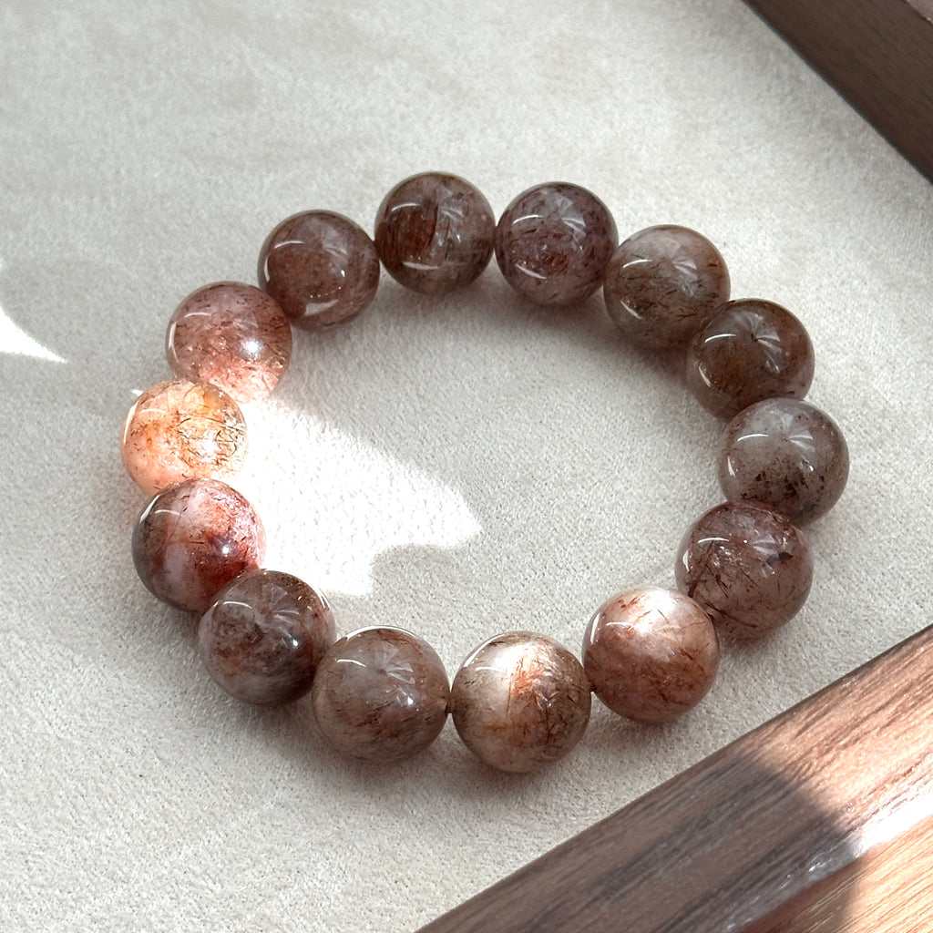 B90 紅髮白超級七純珠手鏈手串