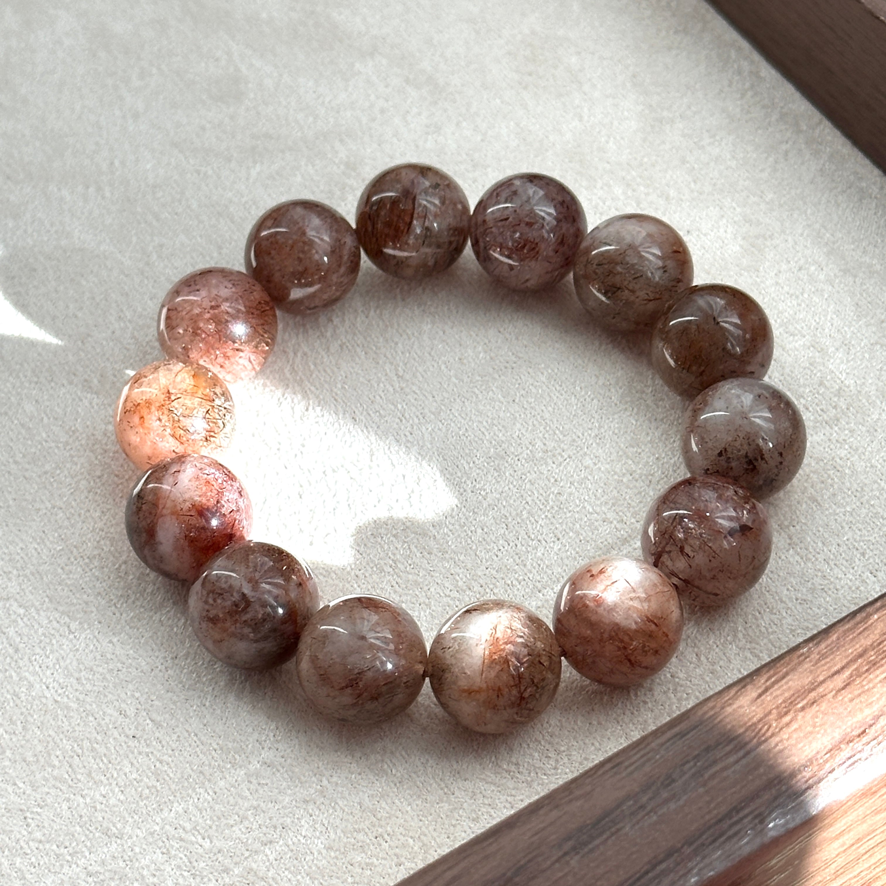 B90 紅髮白超級七純珠手鏈手串