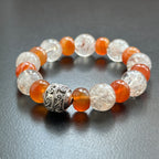 BS273 [Libra Scorpio | October] Opal Blue Glass Bracelet