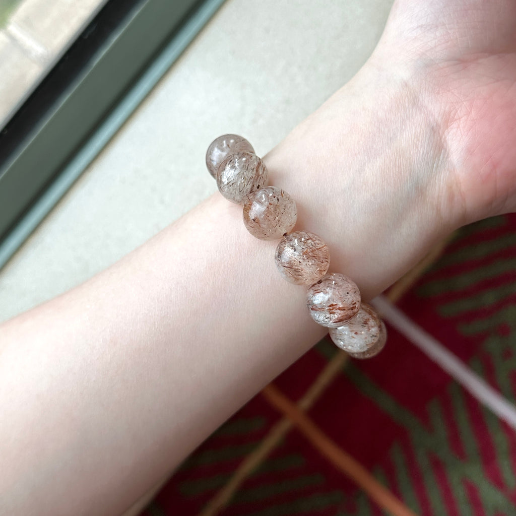 B90 紅髮白超級七純珠手鏈手串