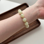 BS127 [Taurus Guardian Stone] Green Stone 18k Gold-plated Ball Bracelet