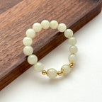 BS133 [Taurus Guardian Stone] Green Stone 18k Simple Gold-plated Flower Bracelet