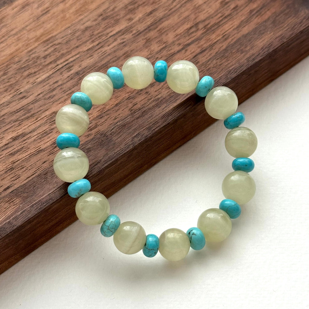 BS128 [Taurus Guardian Stone] Green Stone Turquoise Bracelet