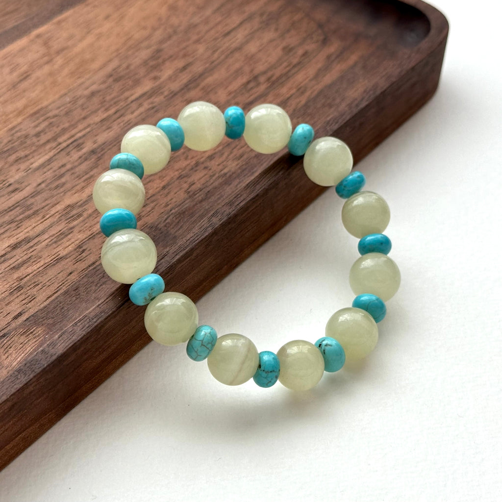 BS128 [Taurus Guardian Stone] Green Stone Turquoise Bracelet