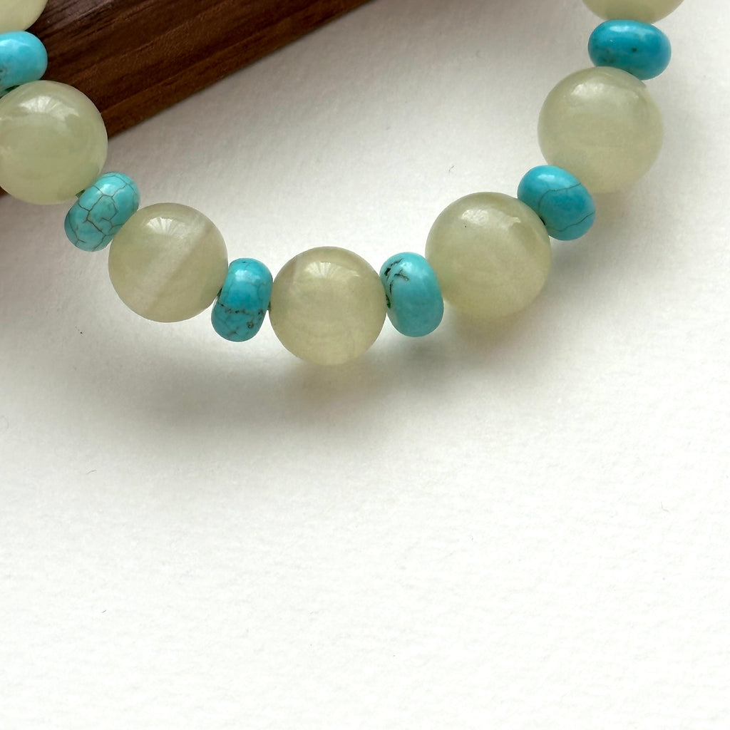 BS128 [Taurus Guardian Stone] Green Stone Turquoise Bracelet