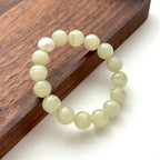 BS129 [Taurus Guardian Stone] Green Stone Freshwater Pearl Bracelet