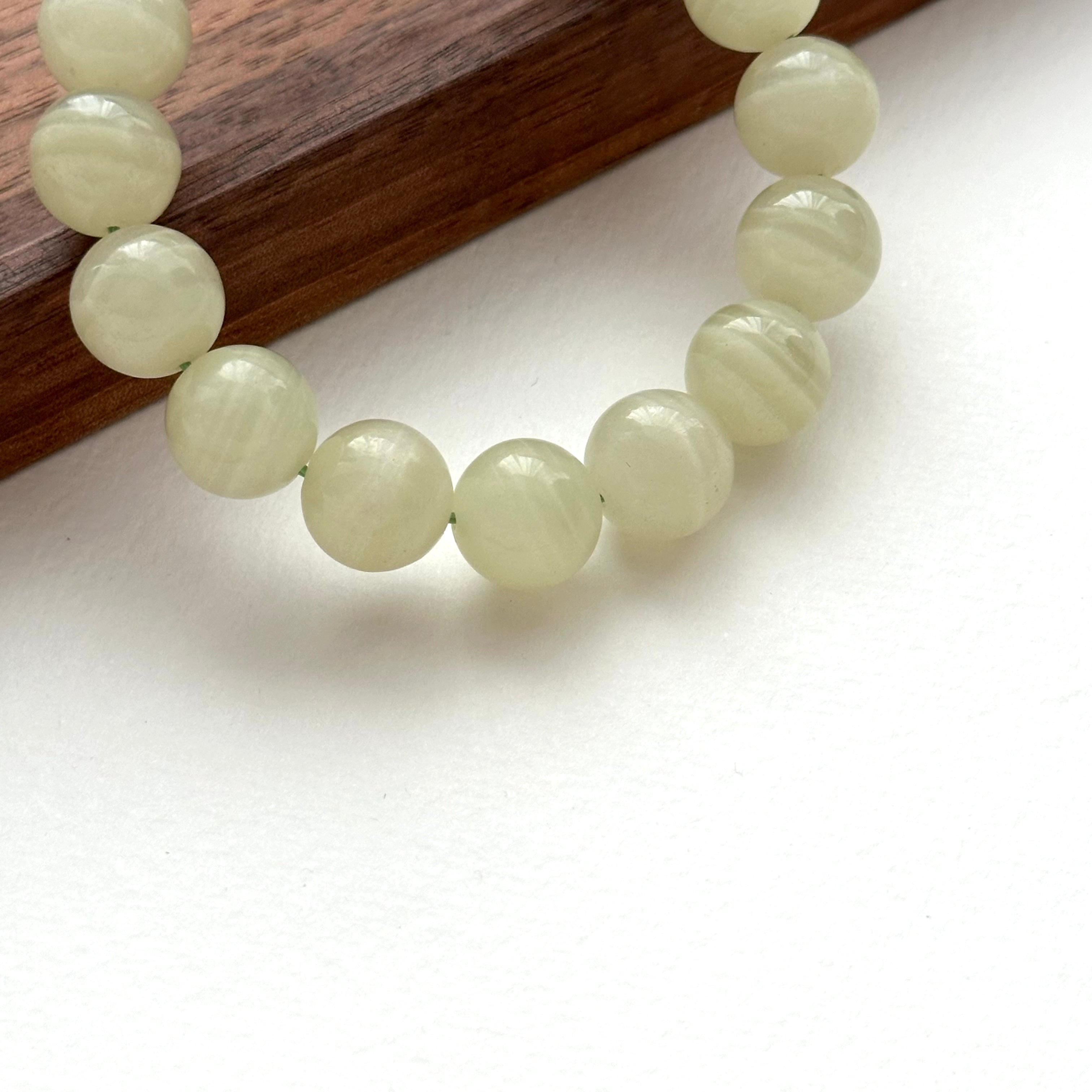 BS129 [Taurus Guardian Stone] Green Stone Freshwater Pearl Bracelet