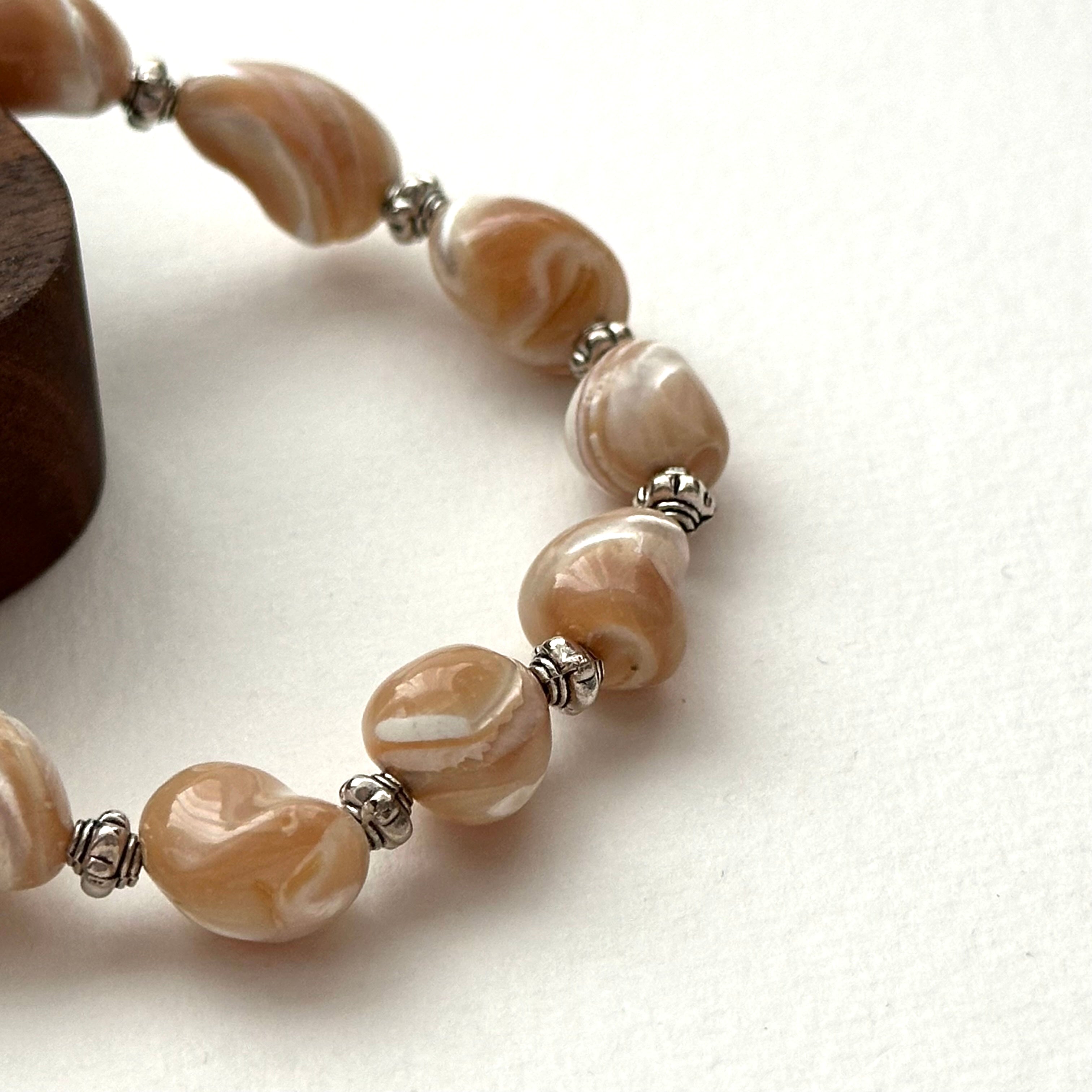 BS131 [Drifting Memories] Shell Retro Silver-plated Bracelet