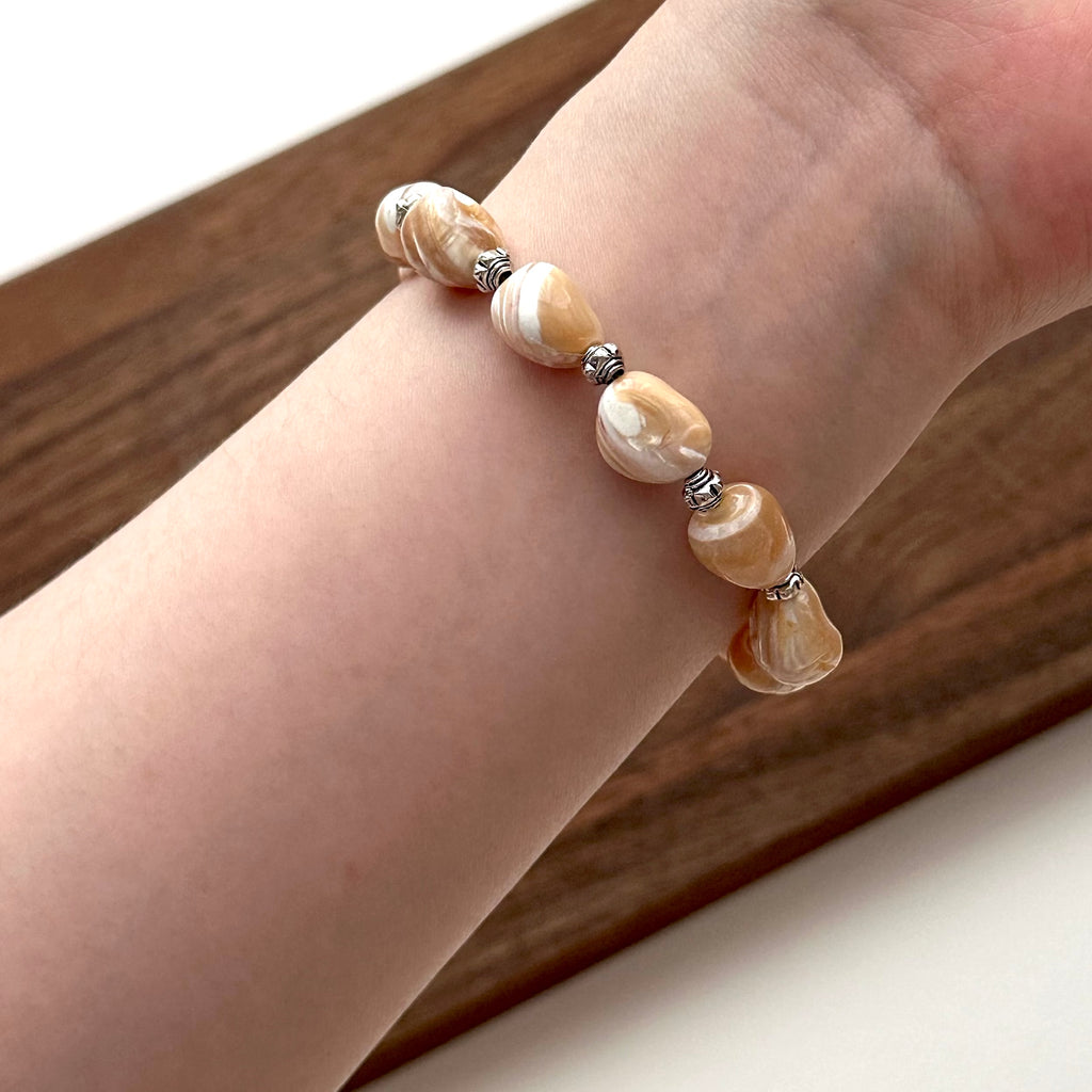 BS131 [Drifting Memories] Shell Retro Silver-plated Bracelet