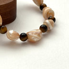 BS135 [Drifting Memories] Shell Yellow Tiger Eye Bracelet