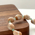 BS137 [Drifting Memories] Shell Green Aventurine Bracelet