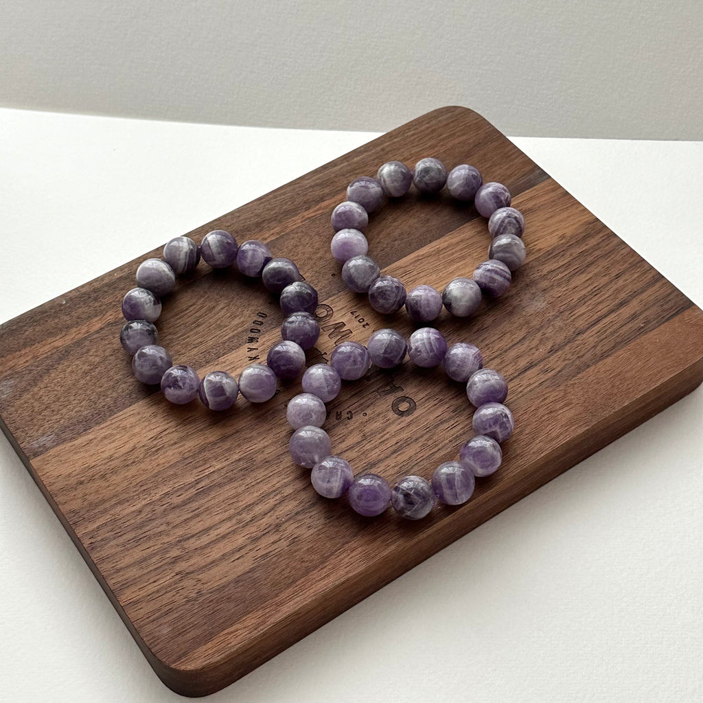 B65 [Capricorn/Aquarius] Dogtooth Amethyst Bead Bracelet