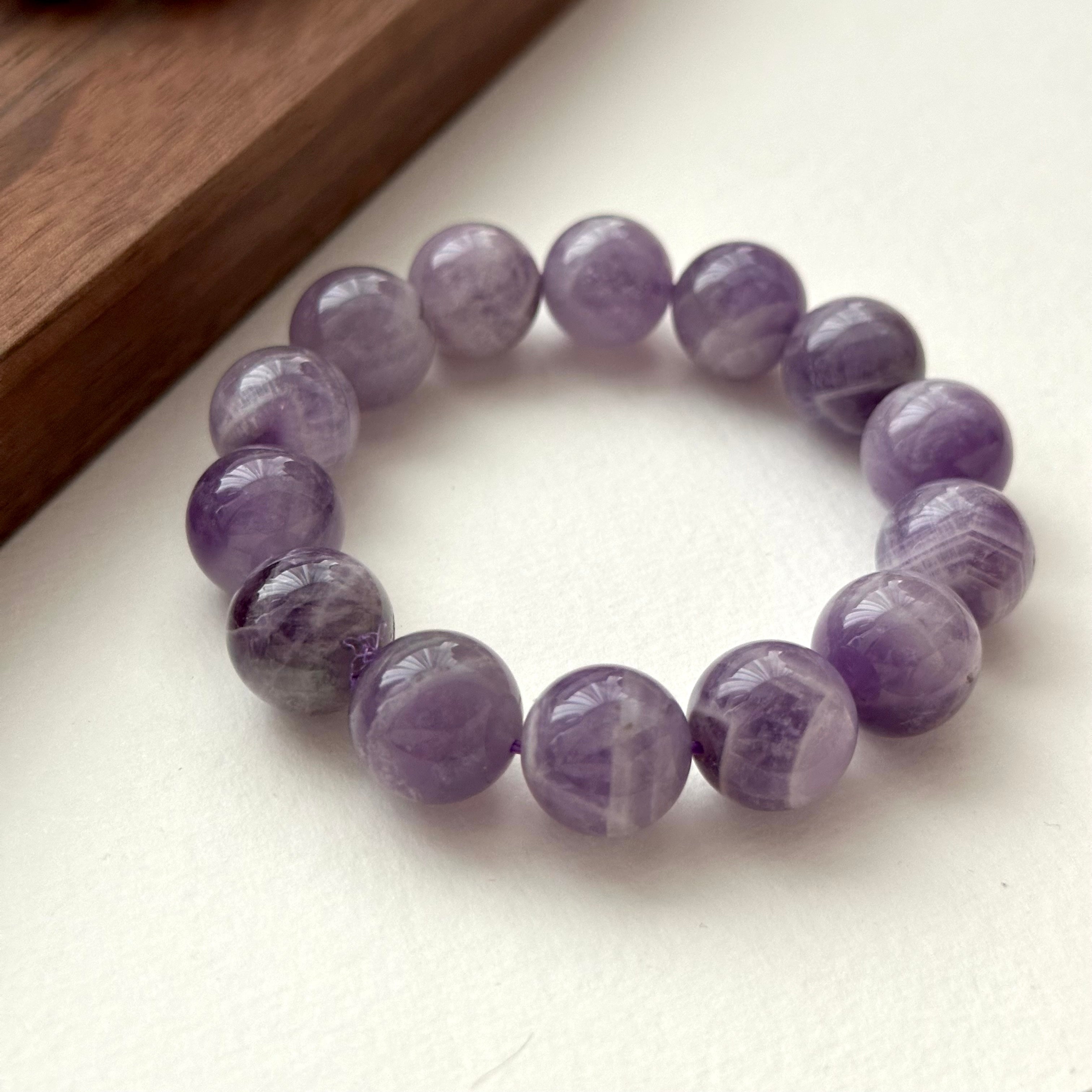 B65 [Capricorn/Aquarius] Dogtooth Amethyst Bead Bracelet
