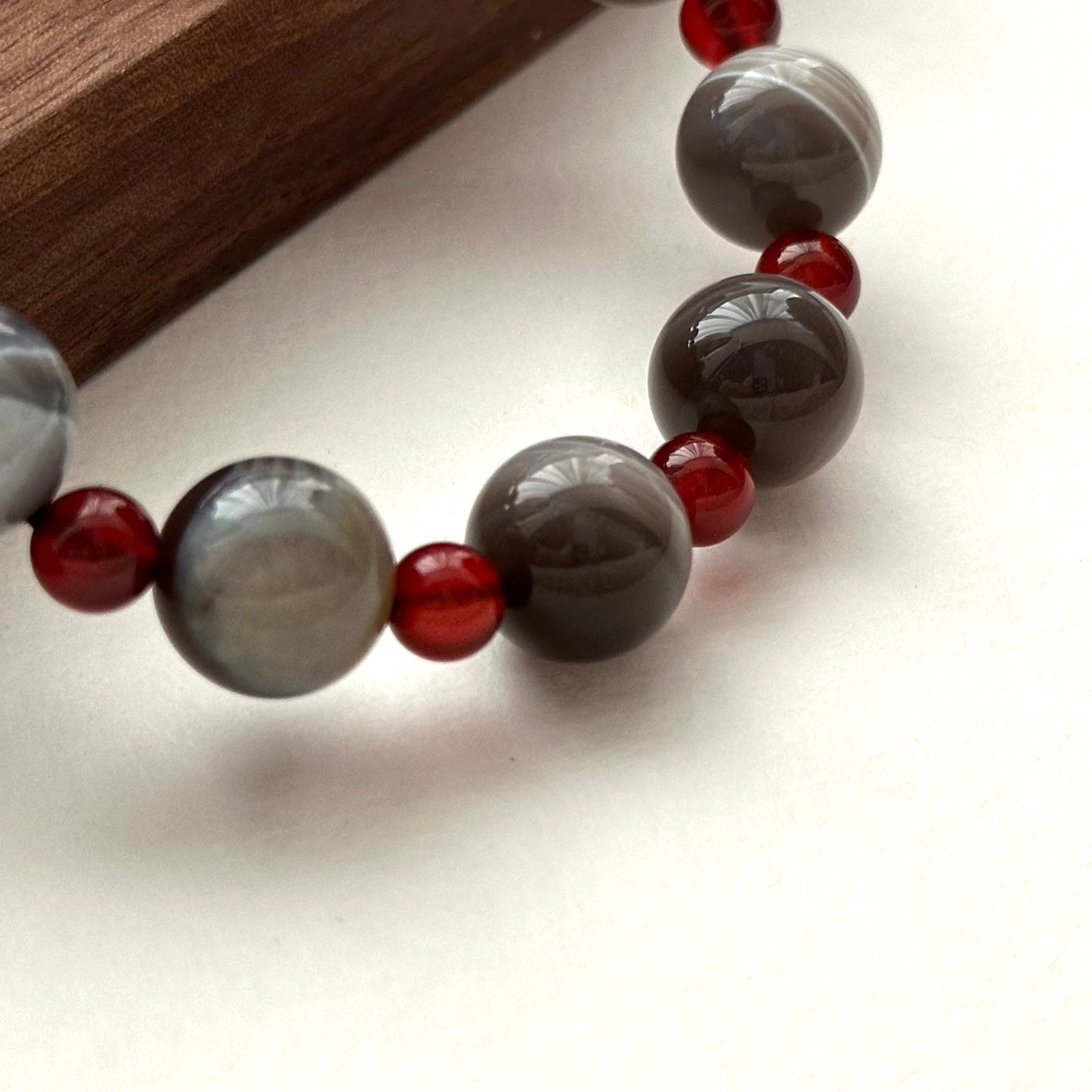 BS142 【波西米亞風】波斯灣瑪瑙紅瑪瑙手鏈手串