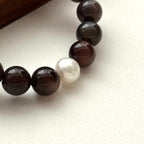 BS141 [Bohemian style] Persian Gulf agate freshwater pearl bracelet