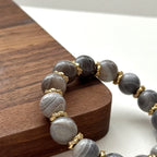BS143 [Bohemian style] Persian Gulf agate gold-plated bracelet
