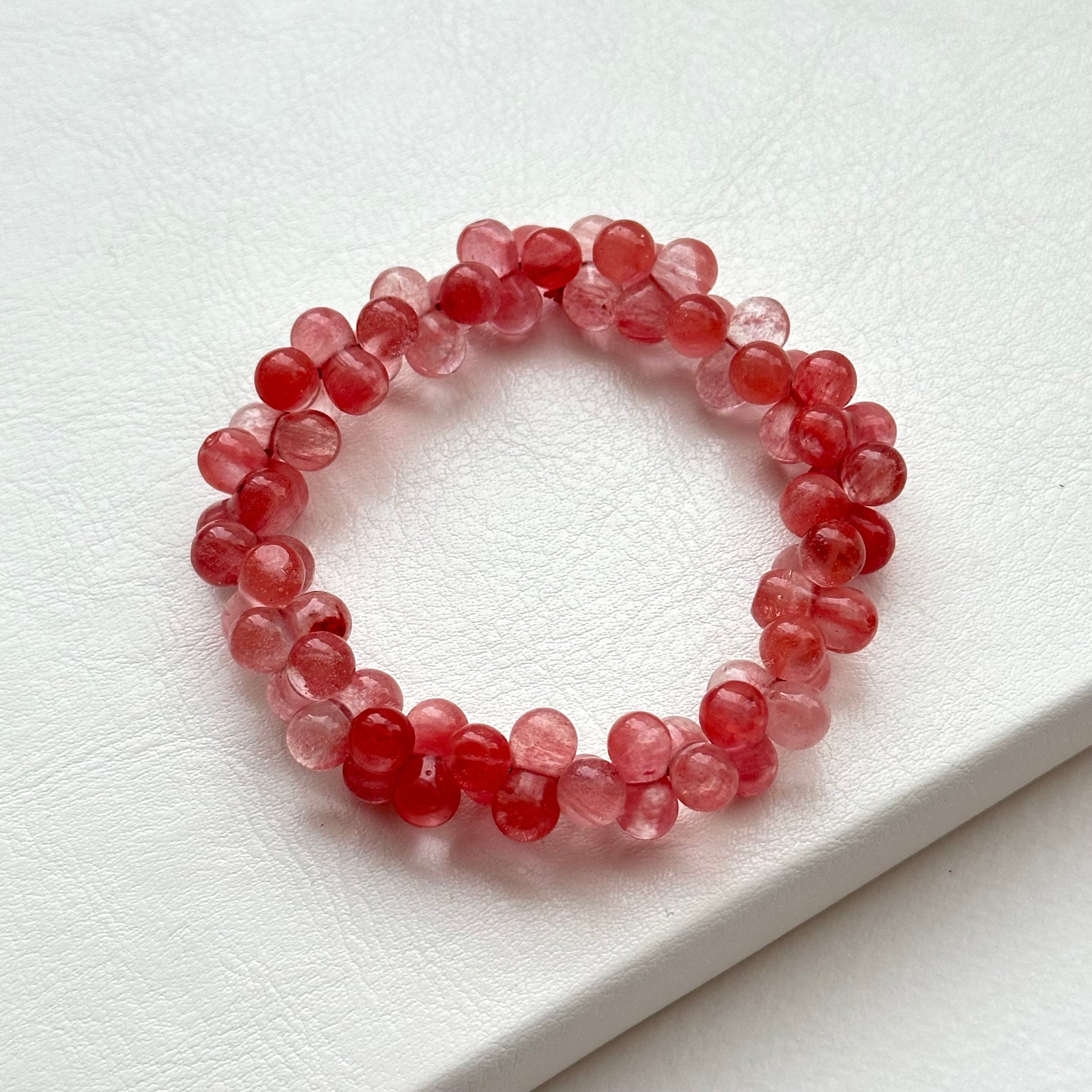 B69 西瓜水晶泡泡琉璃石純珠手鏈手串
