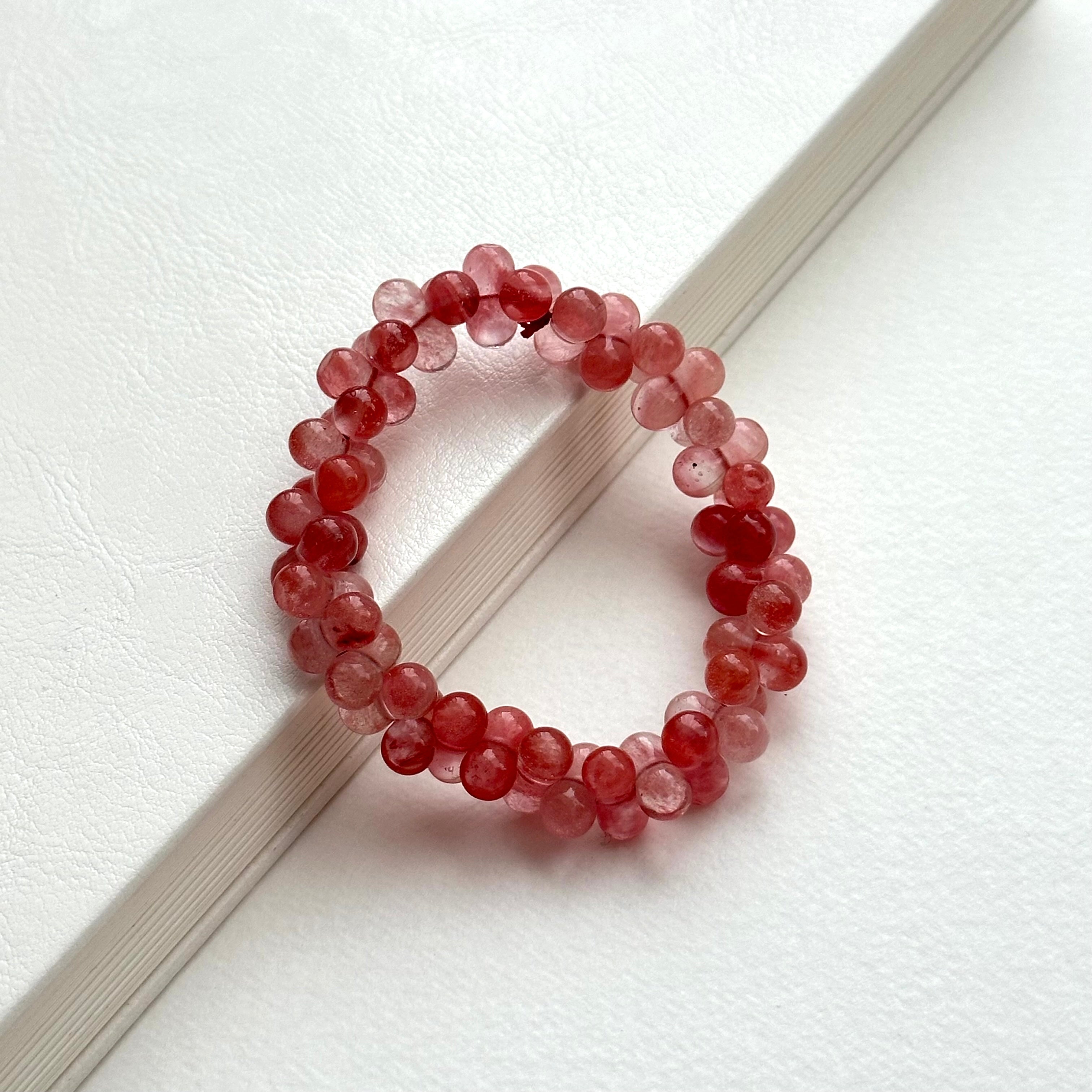 B69 西瓜水晶泡泡琉璃石純珠手鏈手串