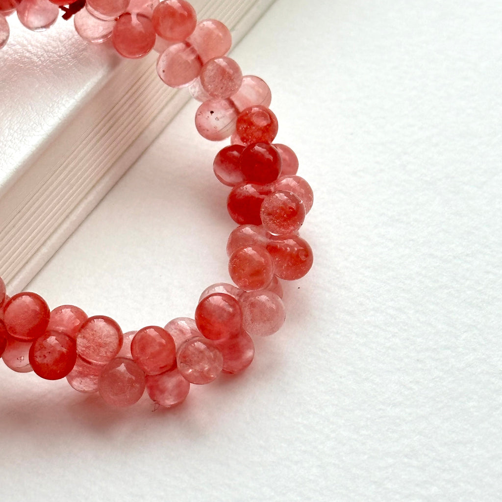 B69 西瓜水晶泡泡琉璃石純珠手鏈手串