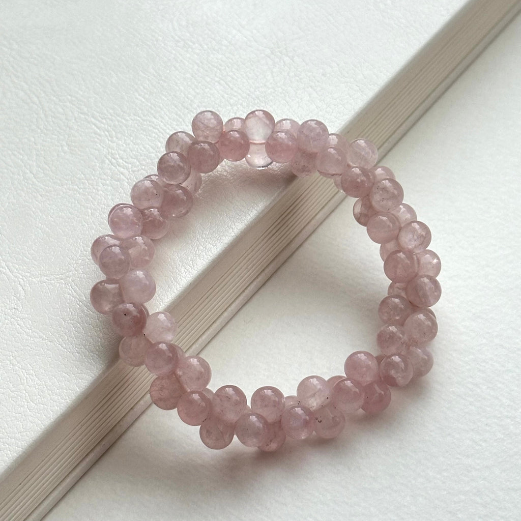 B70 粉晶泡泡純珠手鏈手串