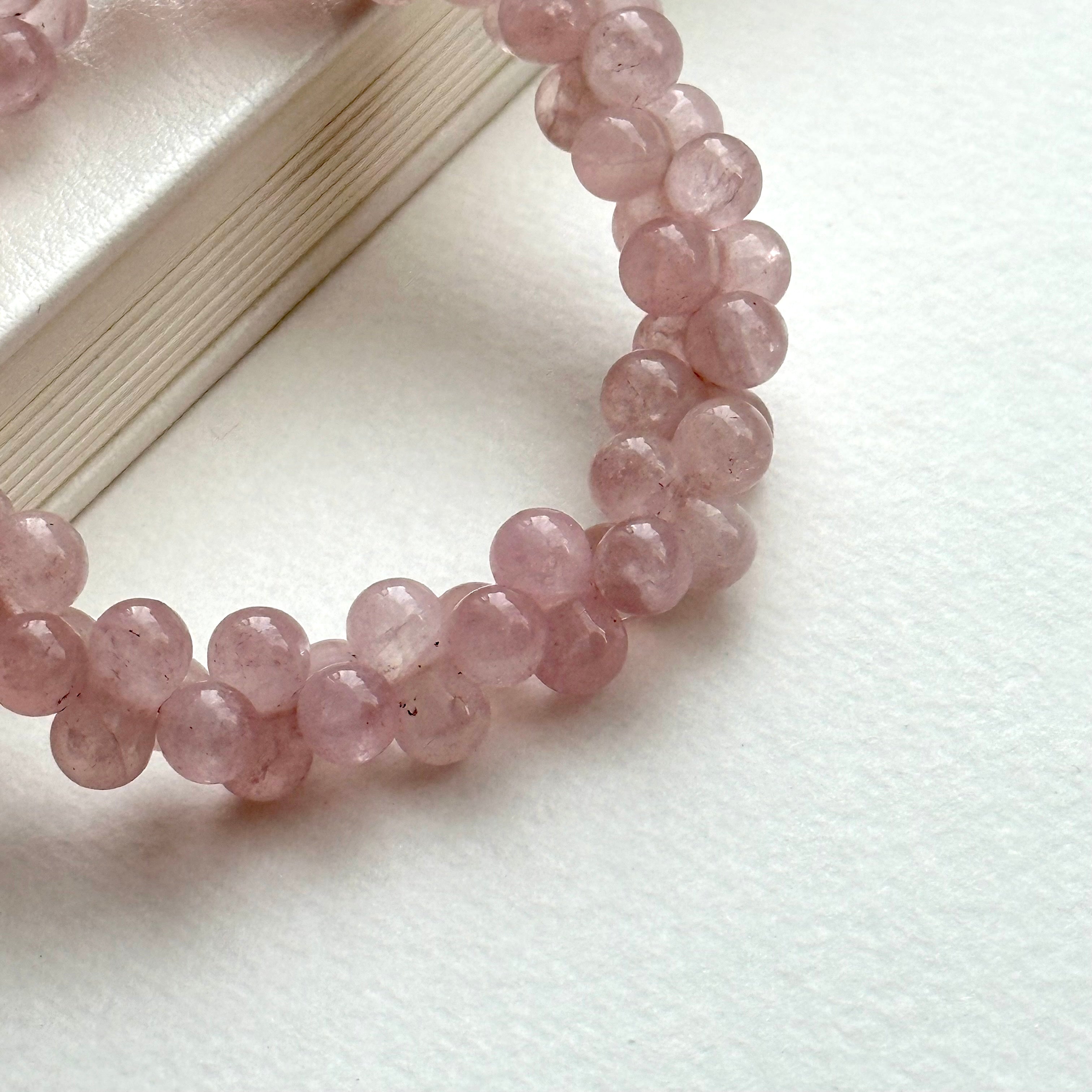 B70 粉晶泡泡純珠手鏈手串