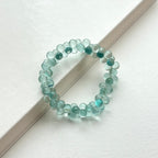 B68【Lucky Glass】Lake Green Bubble Glass Stone Pure Bead Bracelet